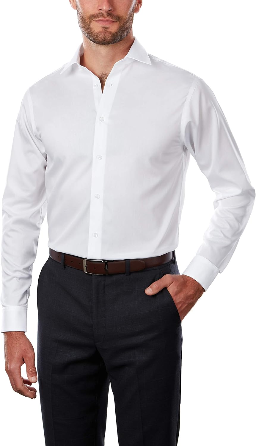 calvin klein men's dress shirt slim fit non-iron herringbone Calvin Klein Men Slim Fit Non-Iron Herringbone Point Collar Dress Shir –  bntny