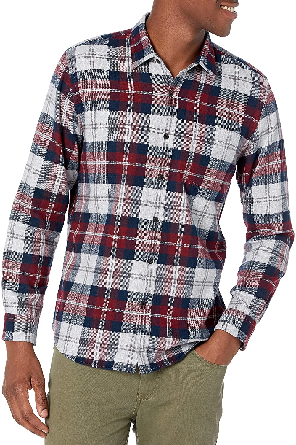 Amazon Essentials Men's Slim-Fit Long-Sleeve Flannel Shirt - Sithimy.com