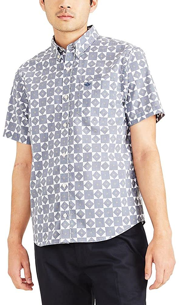For Men Dockers Men's Regular Fit Long Sleeve Band Collar Shirt Dockers  Casual Shirts