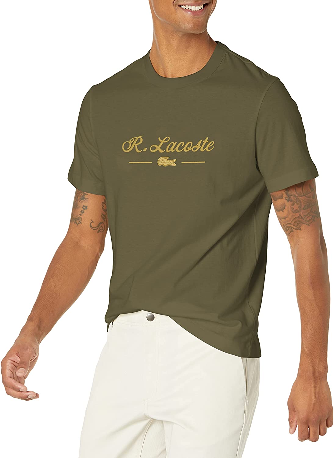 T Shirt Homme Lacoste Men s Short Sleeve R Crewneck T Shirt Sithimy