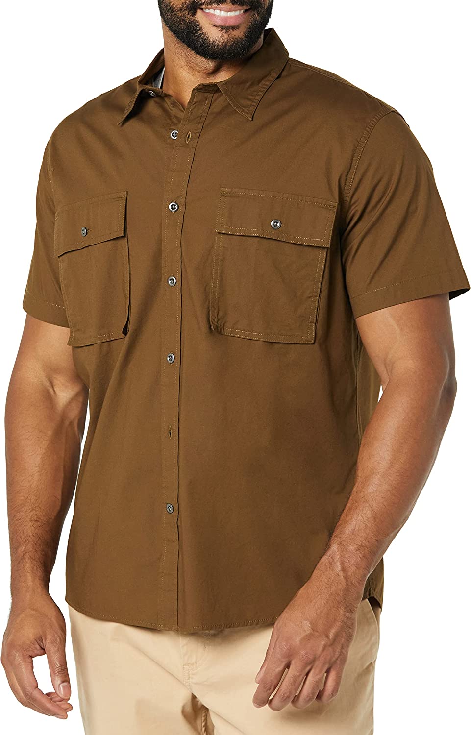slim fit short sleeve dress shirts Blue Slim Fit Short Sleeve Shirt for Men by GentWith M main image 1