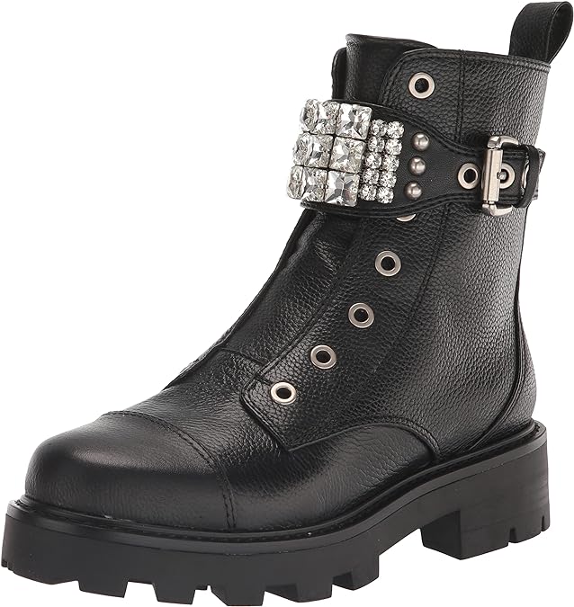 Karl Lagerfeld Paris Women's Lug-Sole Maeva Combat Boot with a