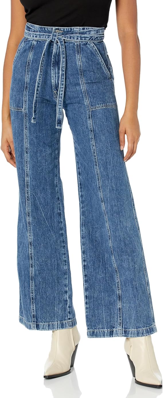 HUDSON Women's Tie Waist Wide Leg Trouser