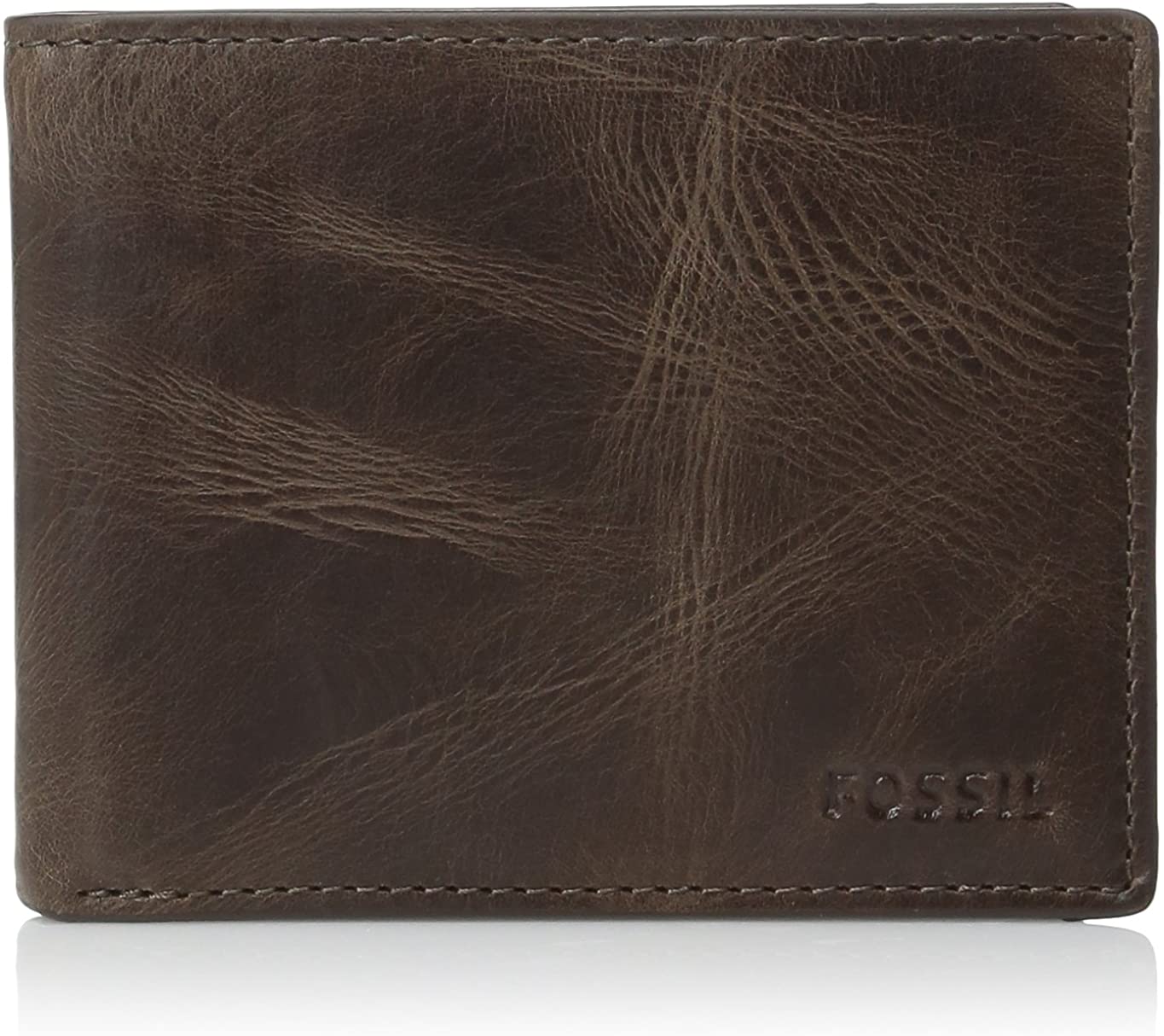 Fossil Men's Derrick Leather RFIDBlocking Large Bifold with Coin