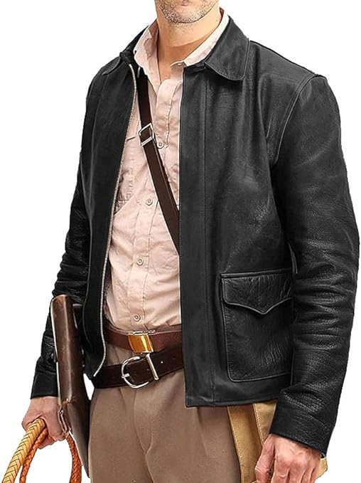 Men's Raiders of The Lost Ark Brown Leather jacket Brown