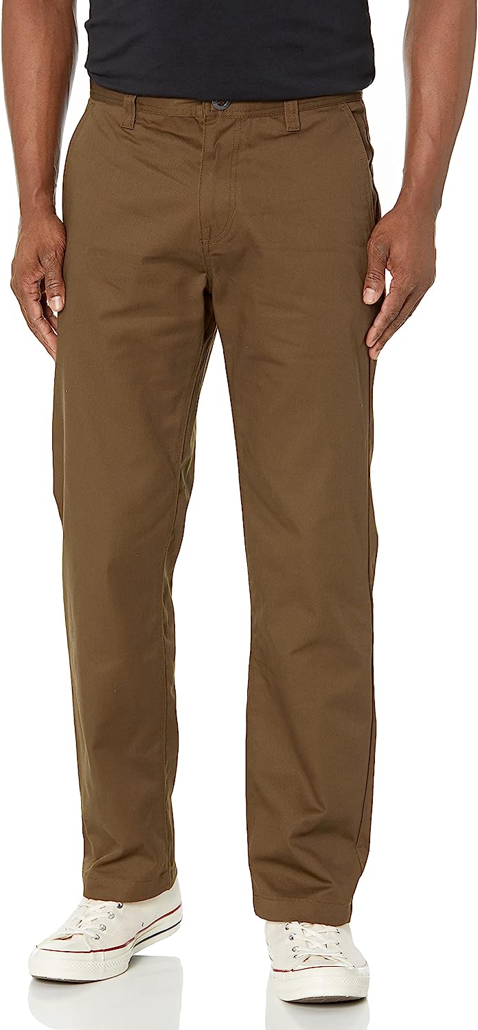Khaki Homme Volcom Men's Regular Frickin Skate Chino Pants