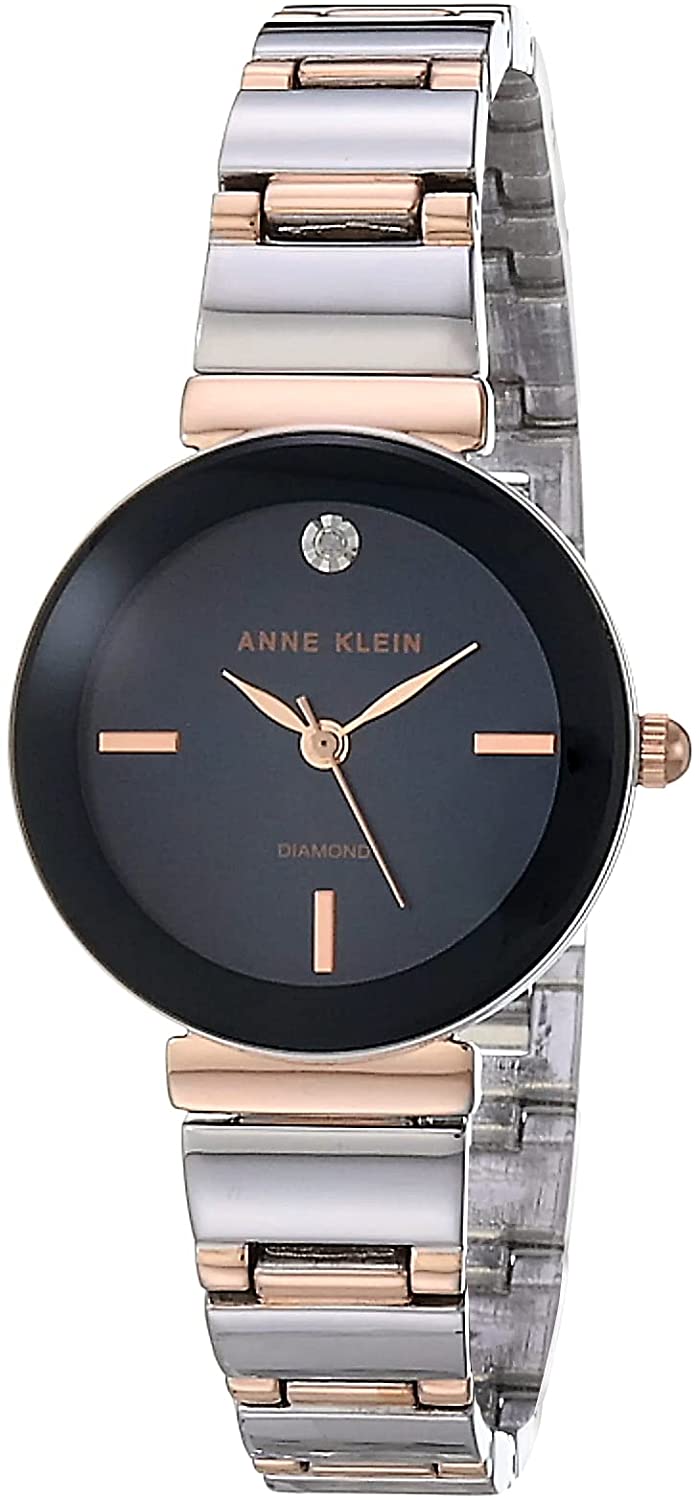 Women\'s Genuine Diamond Dial Bangle Watch Rose Rose Gold /Navy Blue /Silver Amazon.com: Anne Klein Women main image 3