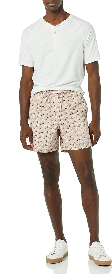 Essentials Men's Drawstring Walk Shorts – 100% Cotton, Relaxed Fit, 8" Inseam, Casual Weekend Wear
