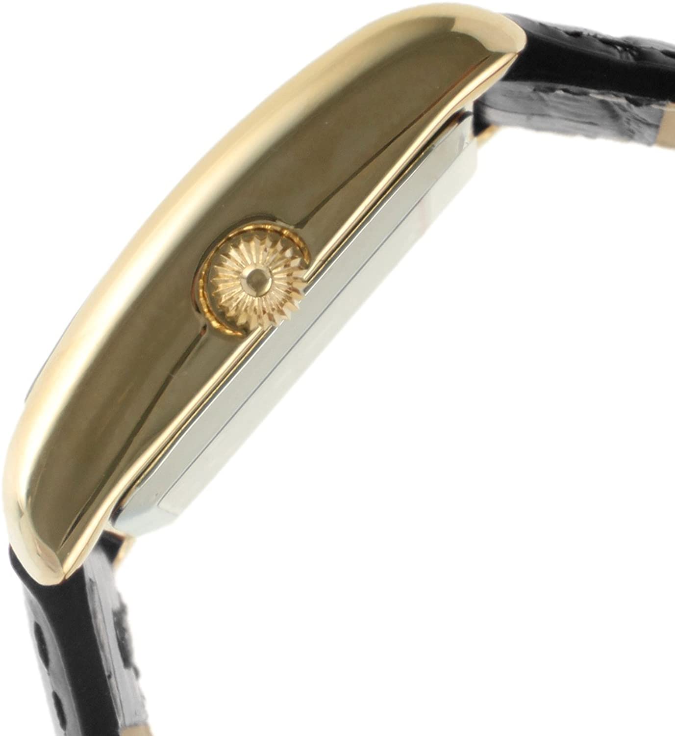 Peugeot Women's 14K Gold Plated Tank Leather Dress Watch with Roman  Numerals Dial - Sithimy.com