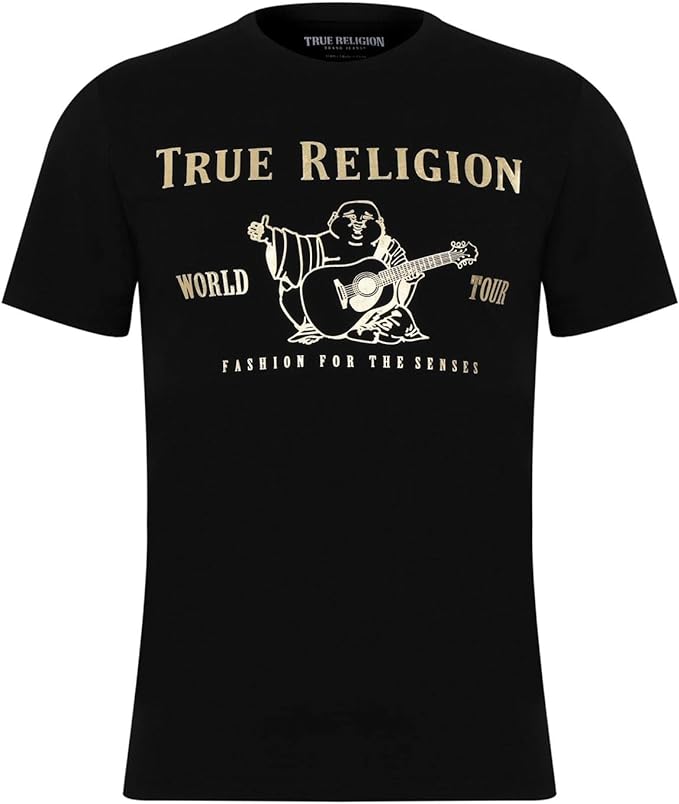新作★【TRUE RELIGION】Tシャツ [人気★デイリーユース★] True Religion Men's Short Sleeve Metallic Buddha Tee