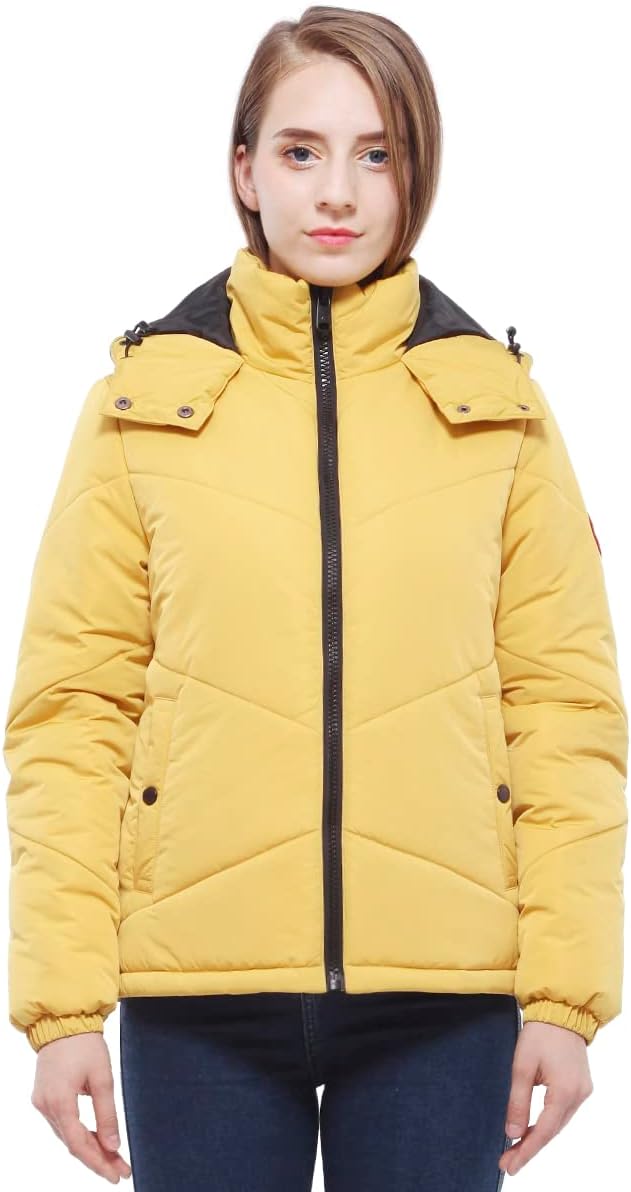 Rokka Rolla Women s Heavyweight Puffer Jacket Hooded Warm Winter Coat Sithimy