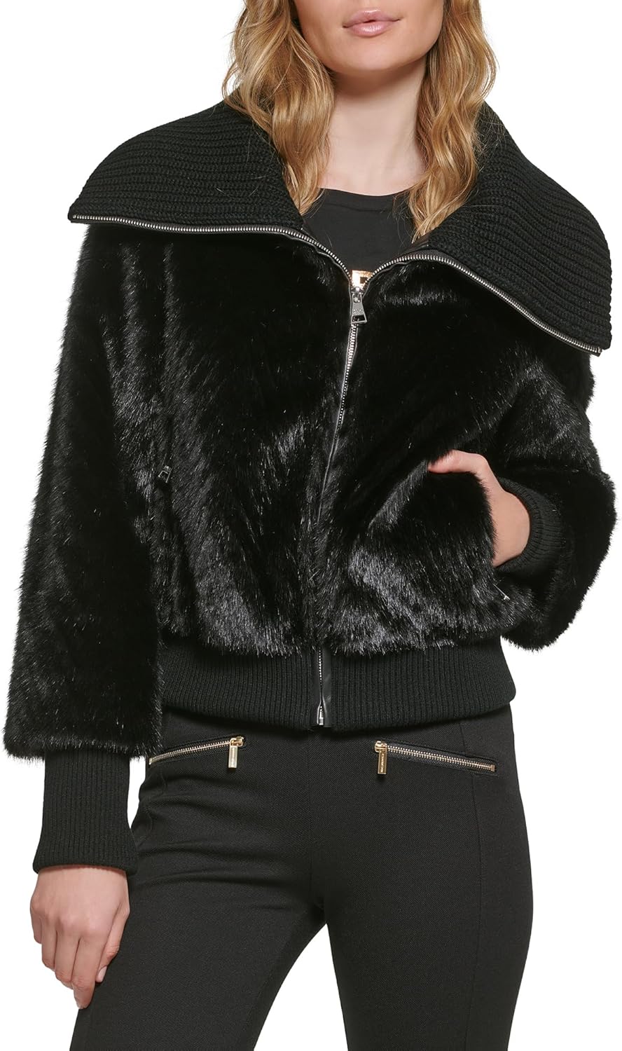 Longues Manteau Femme Karl Lagerfeld Paris Women's Sweater Knit