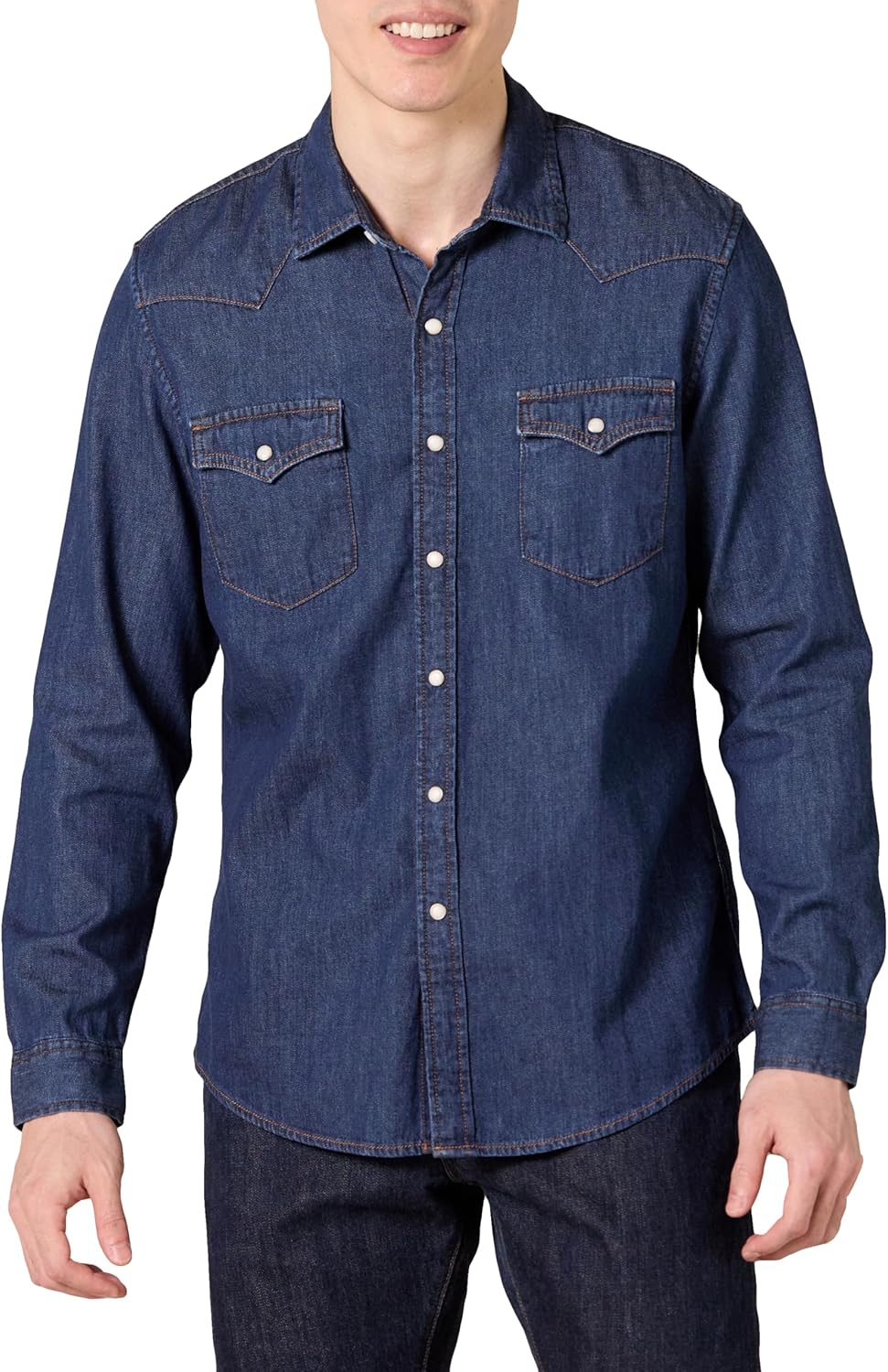 Amazon Essentials Men's Slim-fit Long-Sleeve Denim Shirt Amazon Essentials Men's Slim-fit Long-Sleeve Denim Shirt