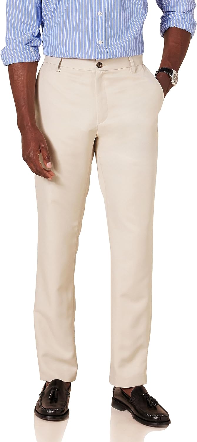 green emerald velvet dress Amazon Essentials Men's Slim-Fit Flat-Front Dress Pant