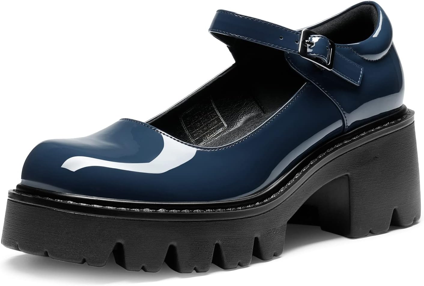 DREAM PAIRS Lage Chunky Hakken Voor Vrouwen T-Strap Mary Jane Pumps Trouwjurk Schoenen, Zwart/Pu, 42 EU