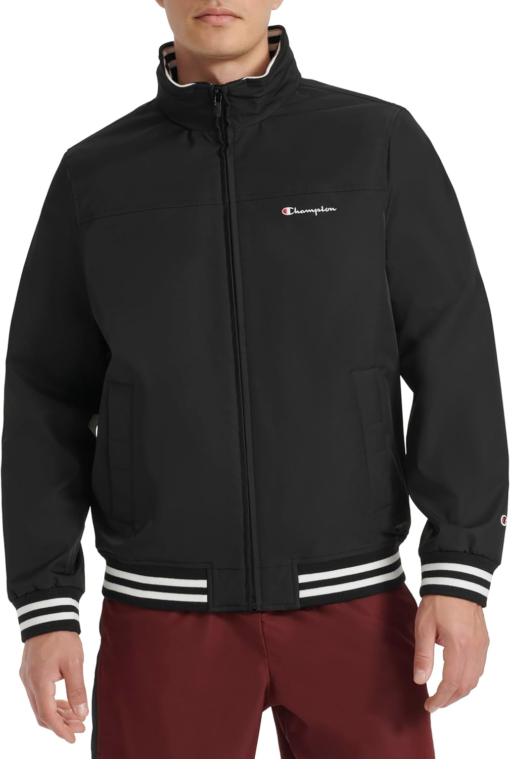 Champion Men's Water Resistant Varsity Bomber Jacket with Flex