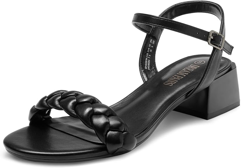 Sandale Femme DREAM PAIRS Women's Low Heels for Women Braided