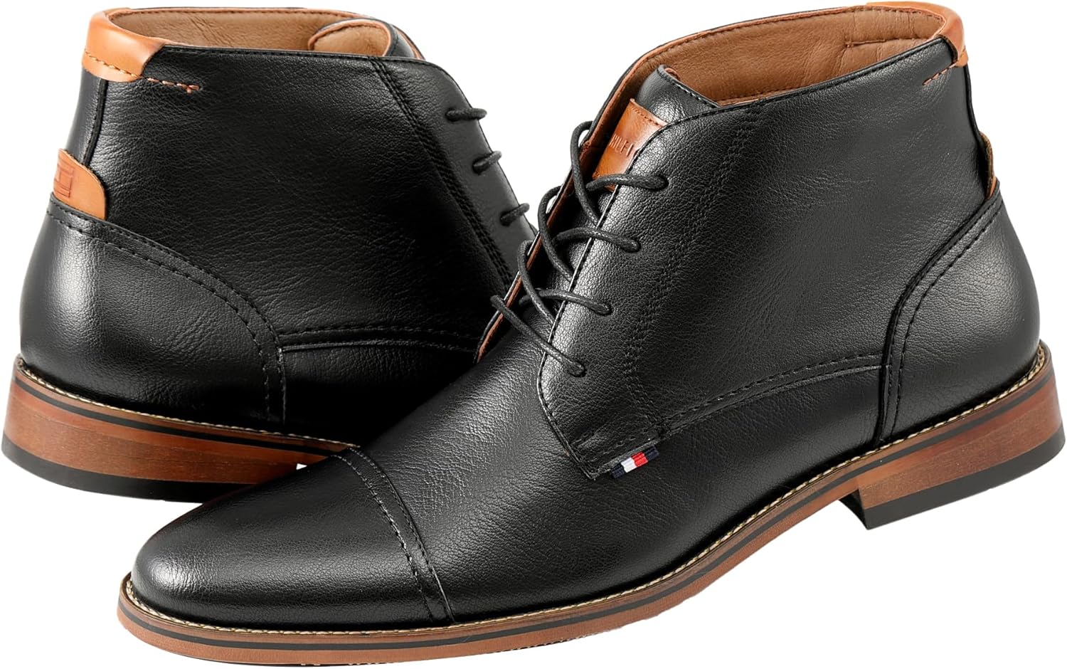Tommy Hilfiger Men\'s Dark Brown Leather Chukka Boots Amazon.com | Tommy Hilfiger Mens Oregon Cognac 8 M | Chukka main image 2