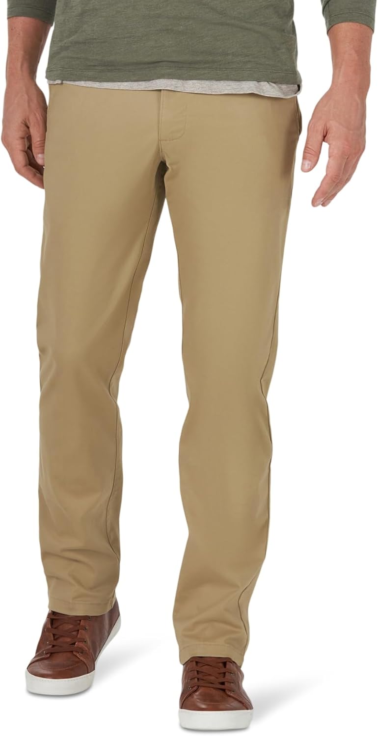 खाकी पैंट Lee Men's Extreme Motion Flat Front Slim