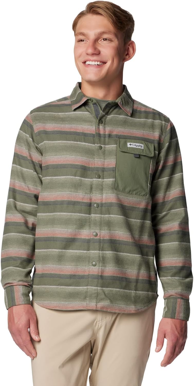 Camicia Da Escursionismo Uomo Columbia PFG Triangle Fill Tech Tee | Manica Corta, Protezione Solare UPF 50, Tessuto Traspirante Omni-Wick