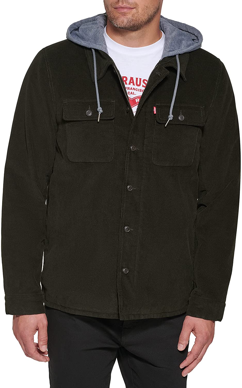 Levi's Men's Cotton Plaid Shirt Jacket with Soft Faux Fur Lining