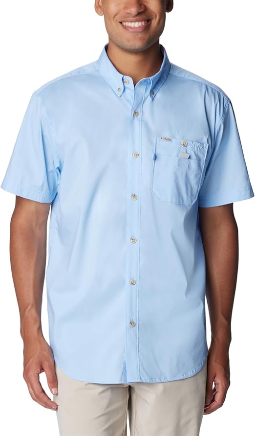 Columbia Men's Bonefish Short Sleeve Shirt – PFG Fishing Shirt With Vented Back, Utility Loop & Chest Pocket