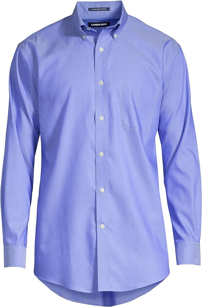 Lands' End Men's Traditional Fit Solid No Iron Supima Pinpoint Buttondown  Collar Dress Shirt - Sithimy.com