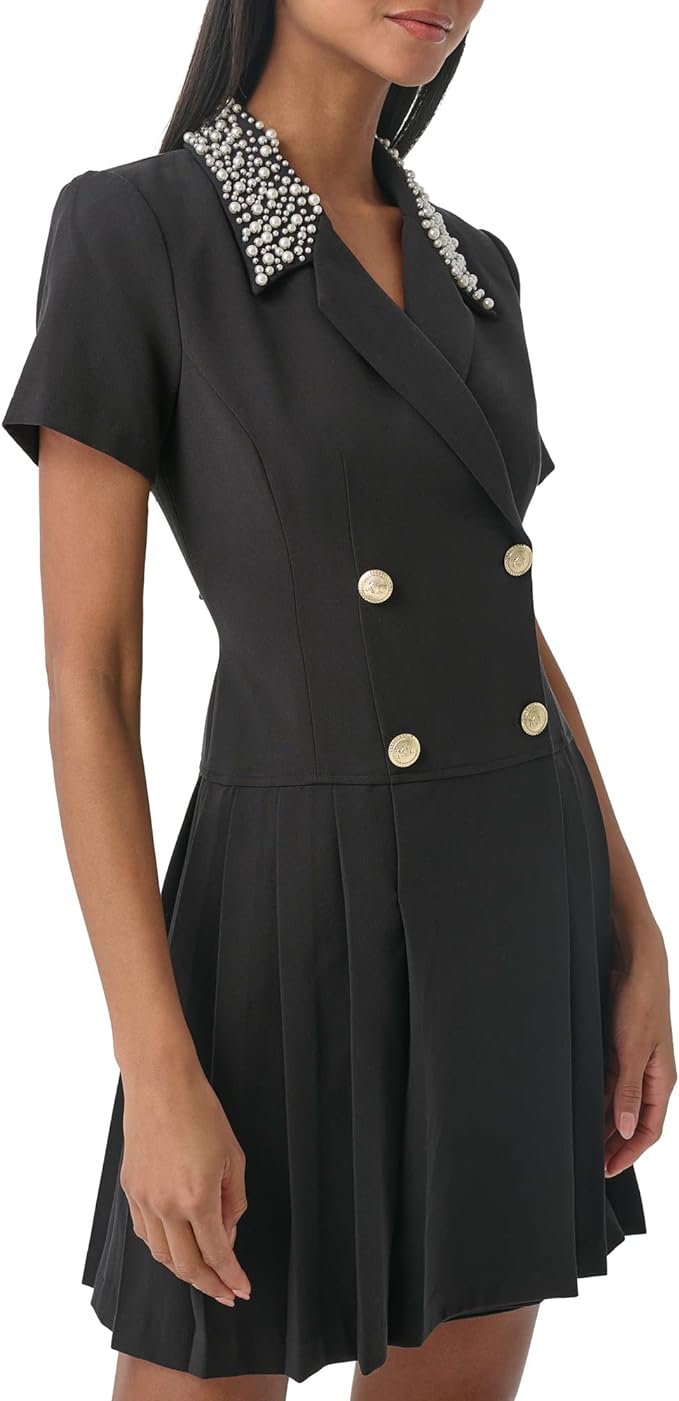 Robes de travail Karl Lagerfeld Paris Women's Pleated Buttons