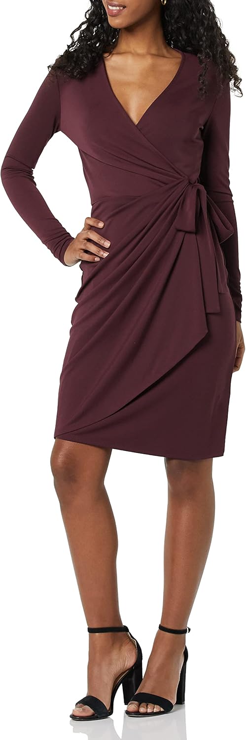 Amazon Essentials Women's Long Sleeve V Neck Classic Wrap Dress, Pleated - Sithimy.com Amazon Essentials Women's Long Sleeve V Neck Classic Wrap Dress, Pleated - Sithimy.com