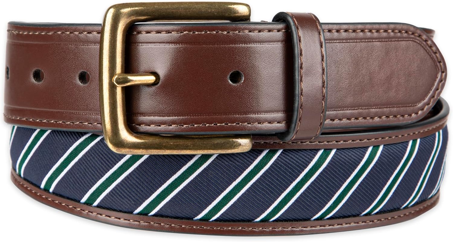 Tommy Hilfiger Men's Fabric Inlay Casual Belt with Classic Harness
