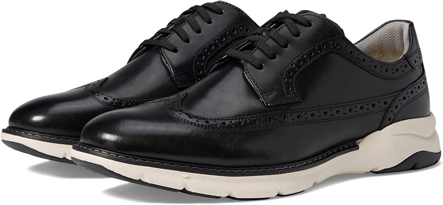 florsheim mens Oxfords Lace Up Dress Shoes Size 9.5D Wing Tip Black Leather Florsheim Black Wingtip Oxfords Men main image 3