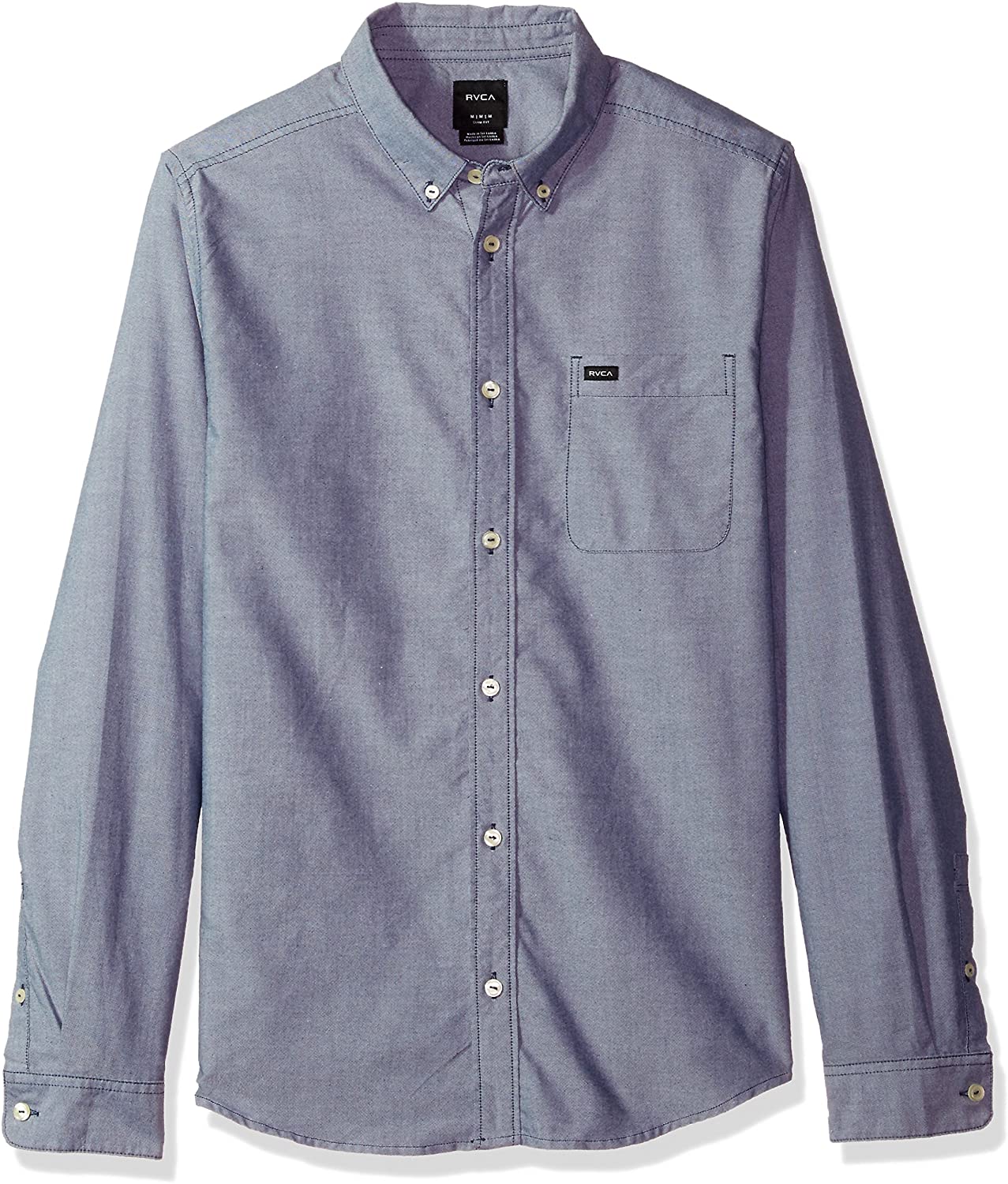 Oxford Shirt Rvca Mens Button Down That'll Do Stretch Long Sleeve Woven Shirt