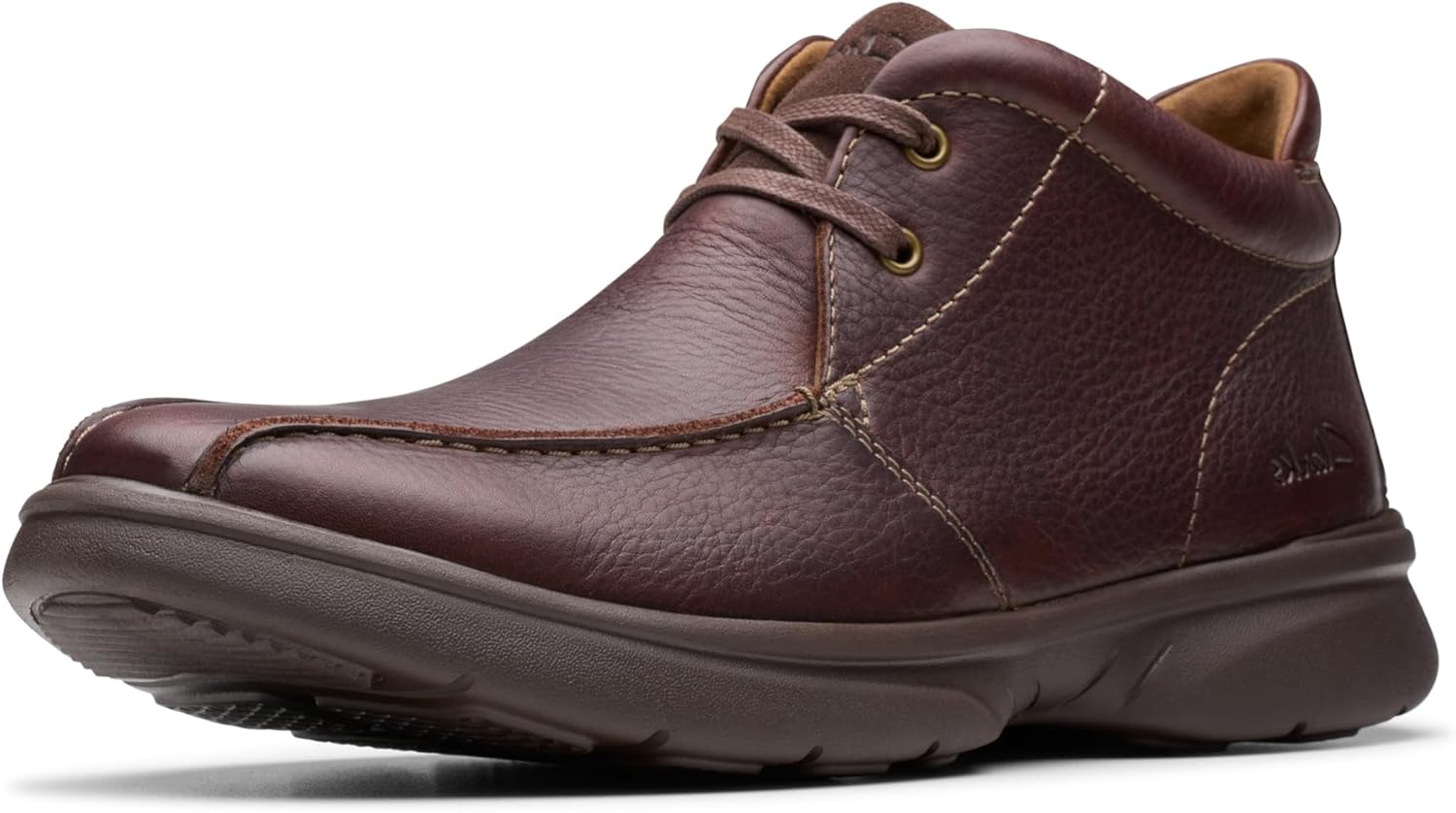 Clarks Men’s Brown Leather Chukka Boots - Dark Brown Upper Clarks Grandin Top 26144891 Mens Brown Leather Chukkas Boots  main image 2