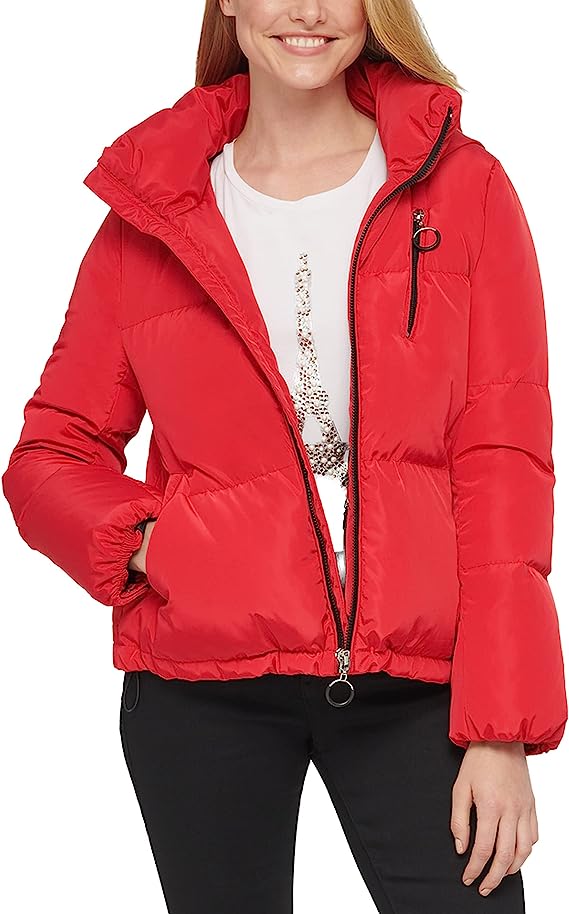 Doudoune Femme Karl Lagerfeld Paris Women's Short Hooded Puffer