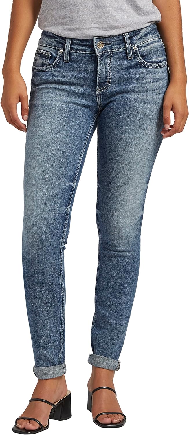 Silver Jeans Co. Girlfriend Mid Rise Slim Leg Jeans For Women - View #8