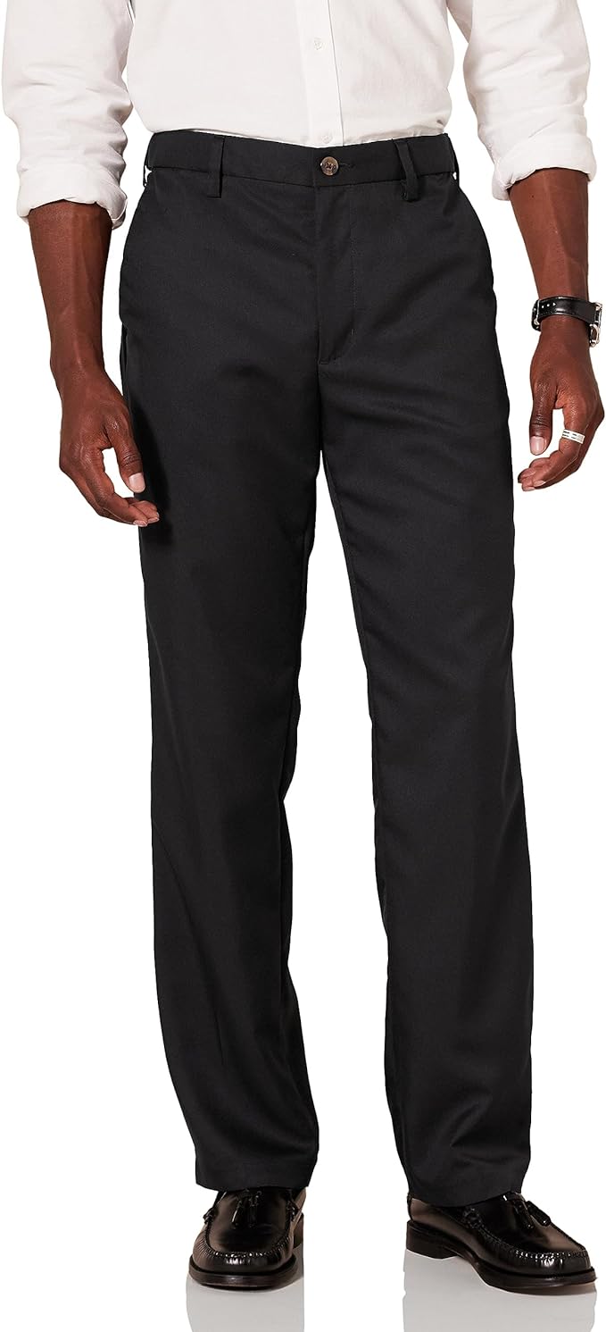Amazon Essentials Men's Classic-Fit Expandable-Waist Flat-Front Dress Pant  - Sithimy.com