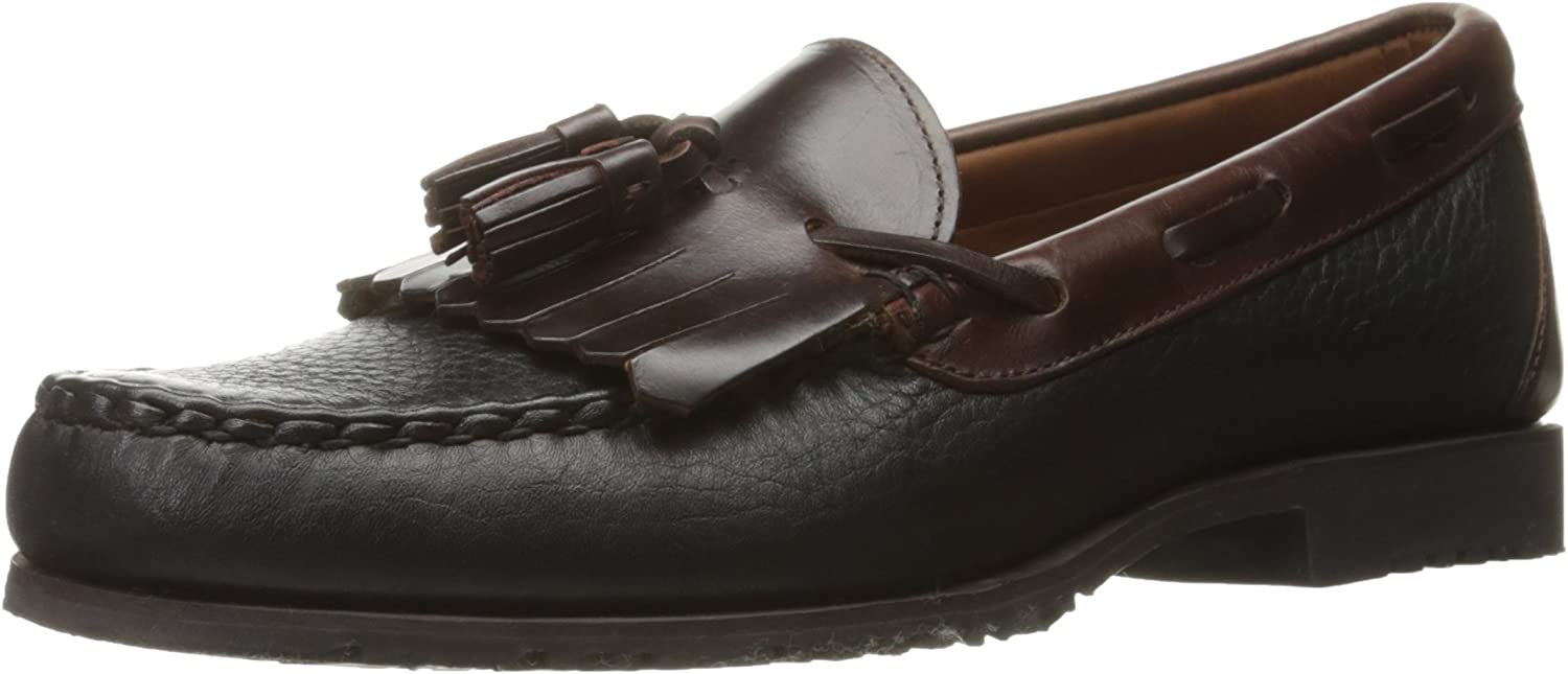 Allen Edmonds Nashua Mens Sz 9.5 Brown Black Leather Slip On Tassel Loafer Shoes Allen Edmonds Nashua Tassel Loafers Mens Size9.5 D Brown/Black main image 2