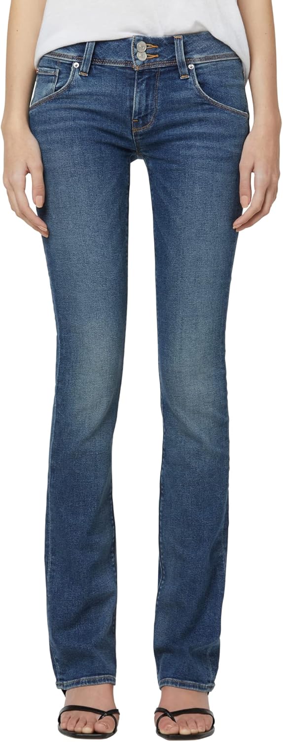 HUDSON Women's Beth Mid Rise, Baby Bootcut Jean with Back Flap
