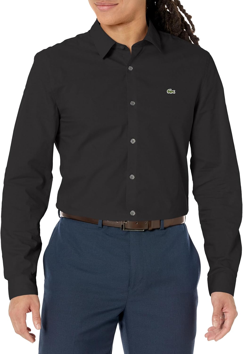 Lacoste Men's Slim Fit Stretch Poplin Long Sleeve Button Down Shirt -  Sithimy.com, image size:1031x1500