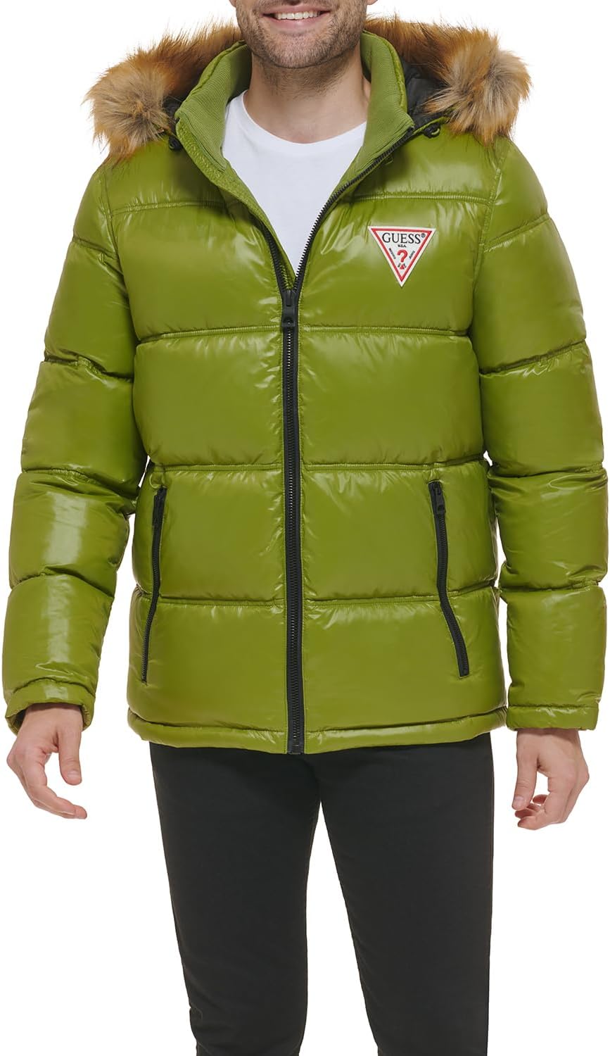 Puffer Jacket Men GUESS En's Id-weight Puffer Jacket With Reovable