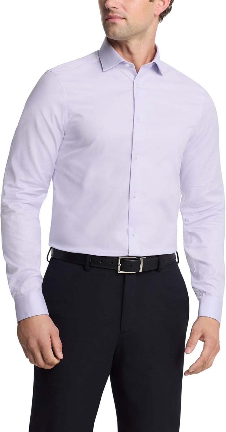 slim fit dress slacks Kenneth Cole Men's Dress Shirt Regular Fit Stretch Collar Non Iron Solid main image 0