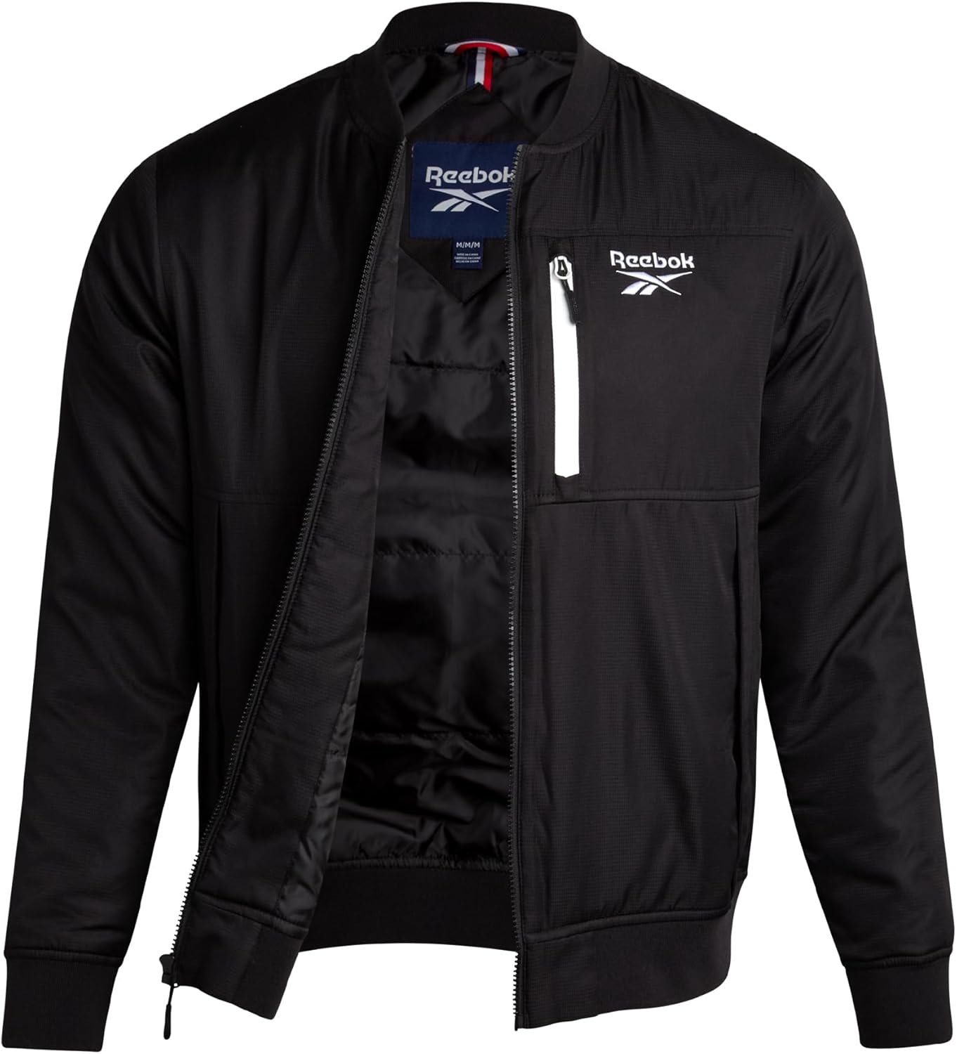 Reebok Mens Bomber Jacket - Insulated Zip Up Windbreaker Jackets