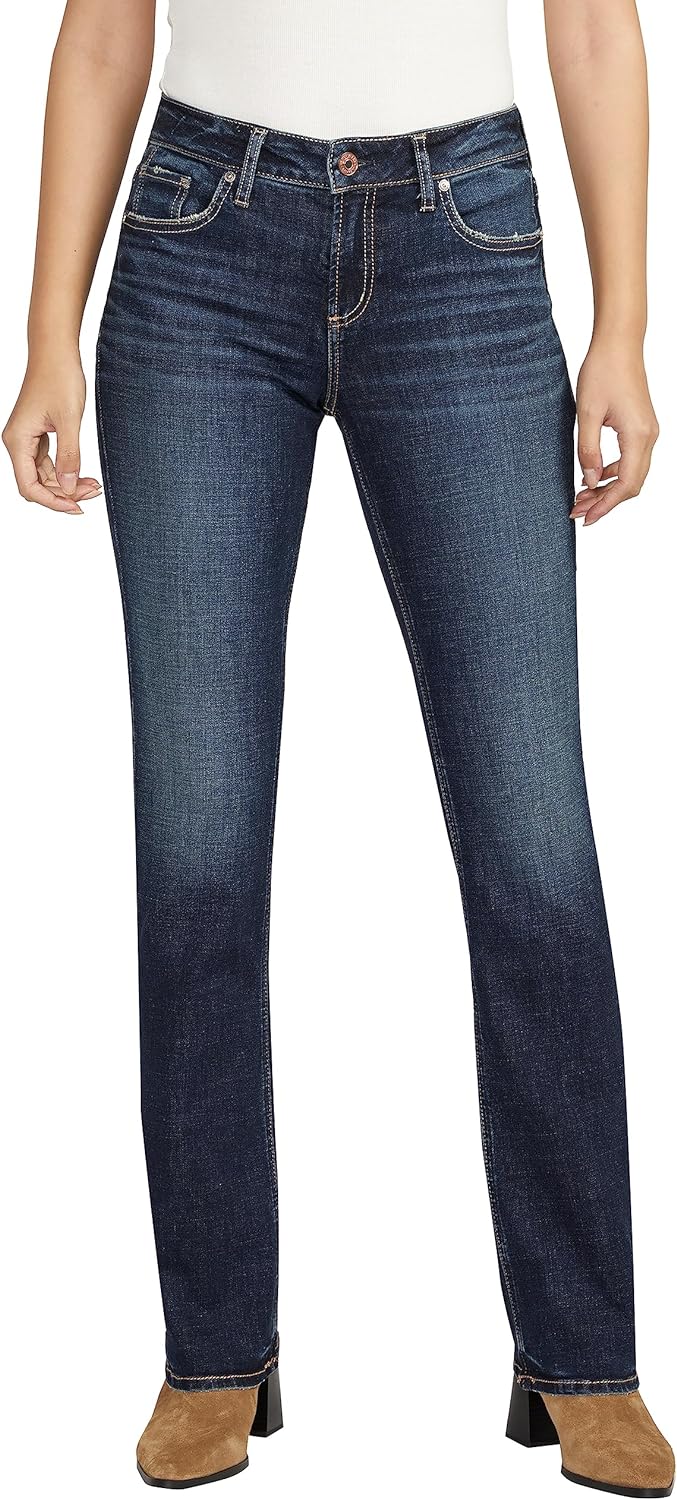 Slim Boot Silver Jeans Elyse Mid Rise Curvy Super Skinny Jeans