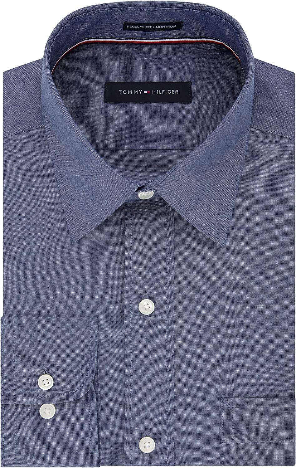 Tommy Hilfiger Men's Dress Shirt Regular Fit Non Iron Solid Tommy Hilfiger Men's Dress Shirt Regular Fit Non Iron Solid
