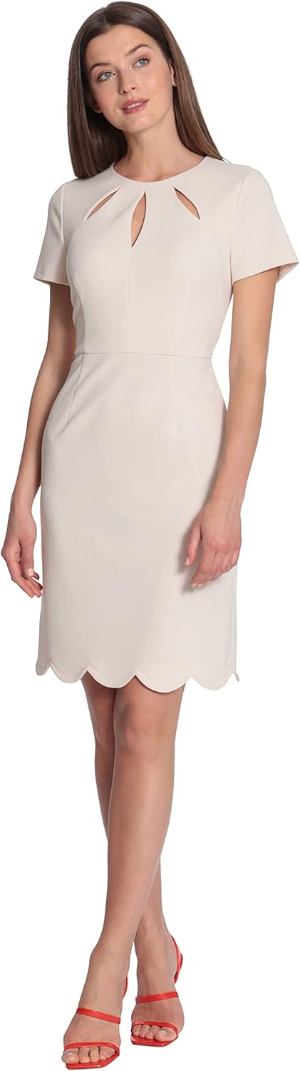 Maggy London Women's Keyhole Neck Scuba Crepe Sheath Dress - Sithimy.com