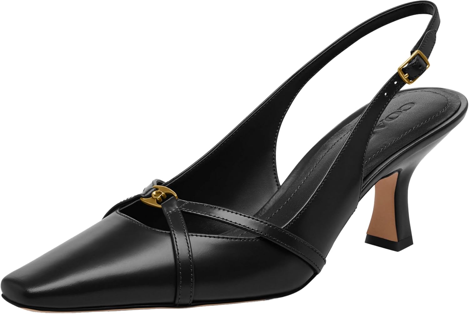 【COACH】Rowyn Leather Slingback Pumps Amazon.com | COACH Women's Rowyn Slingback Pump, Anthracite