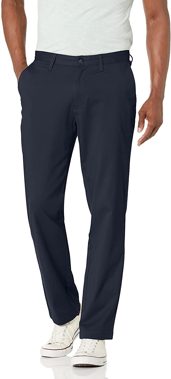 Nautica Men's Classic Fit Flat Front Stretch Solid Chino Deck Pant