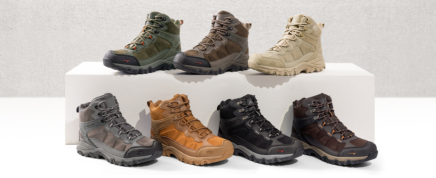 NORTIV 8 Men\'s Waterproof Hiking Boots Mid Trekking Mountaineering Shoes Sand $11/mo - Finance NORTIV 8 Men main image 3