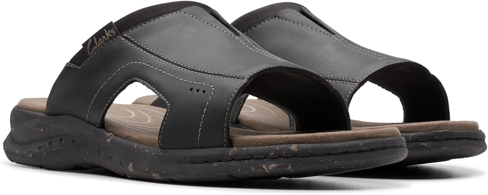 Sandales Clarks Homme Walkford Walk - Cuir Souple - Semelle Caoutchouc - Confort Léger - Fermeture Bouton-Pression - Fabriqué En Inde