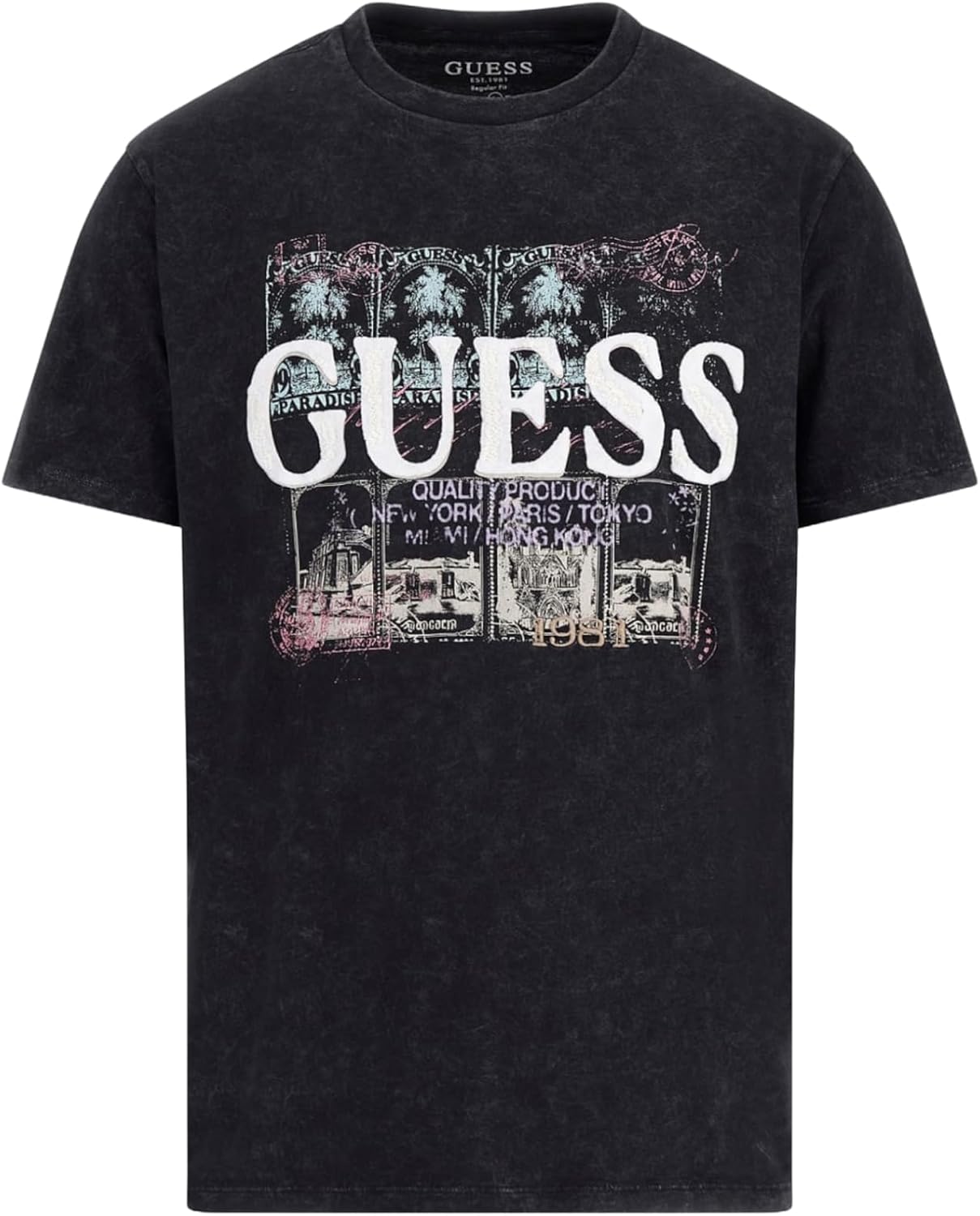 GUESS Maglietta Uomo Eco World Stamp - Cotone Biologico, Design Iconico - Foto 1